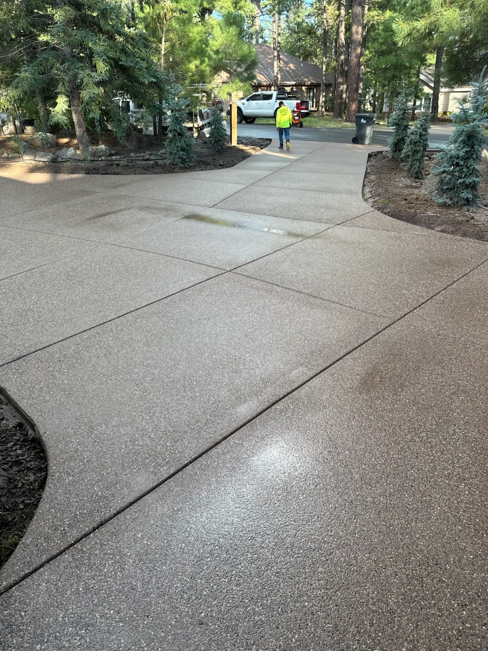 Exposed aggregate concrete completed by JH Concrete